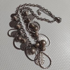 Ruby Rd Textured Silver Tone/Circle Charm Necklace